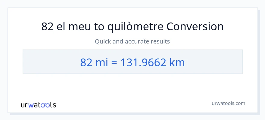 Conversió de 82 milles a Quilòmetres