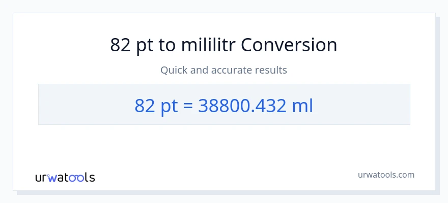 Konwersja 82 Pints do mililitry