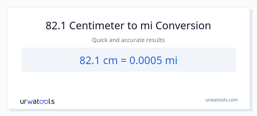 82.1 centimeters naar mijlen conversie