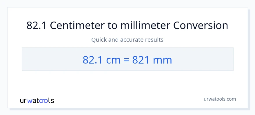 82.1 Centimeter til millimeter konvertering