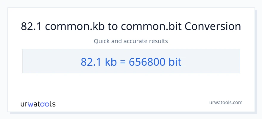 82.1 Kilobytes patungong Bits na conversion