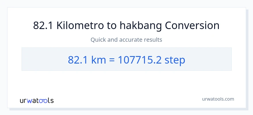 82.1 Kilometro patungong mga hakbang na conversion