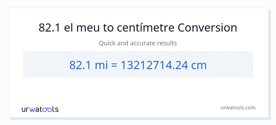 Conversió de 82.1 milles a Centímetres