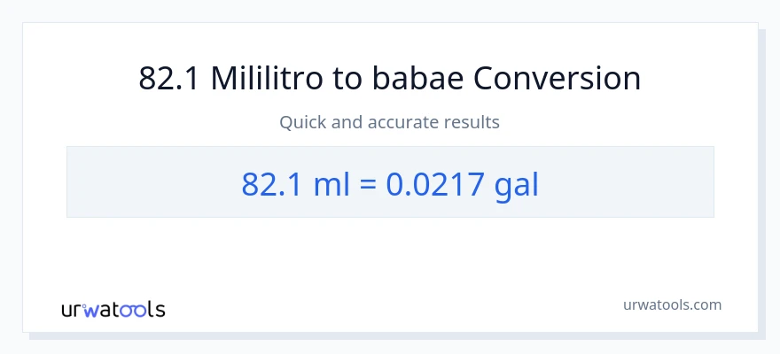 82.1 mga mililitro patungong Mga galon na conversion