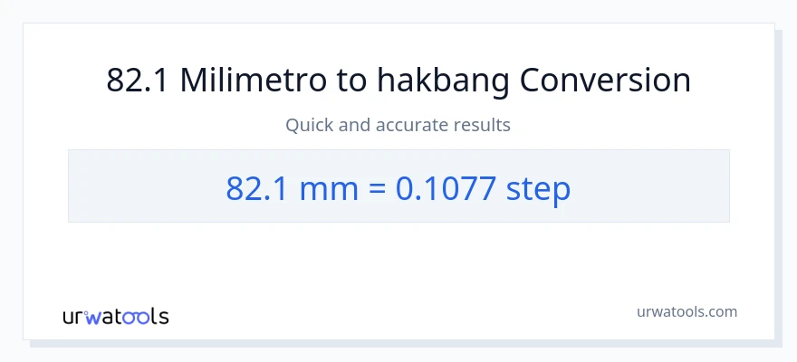 82.1 milimetro patungong mga hakbang na conversion