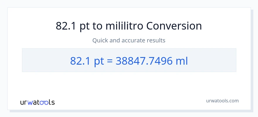82.1 Pints patungong mga mililitro na conversion