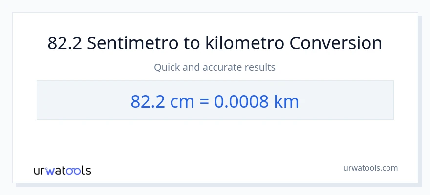 82.2 Mga Sentimetro patungong Kilometro na conversion