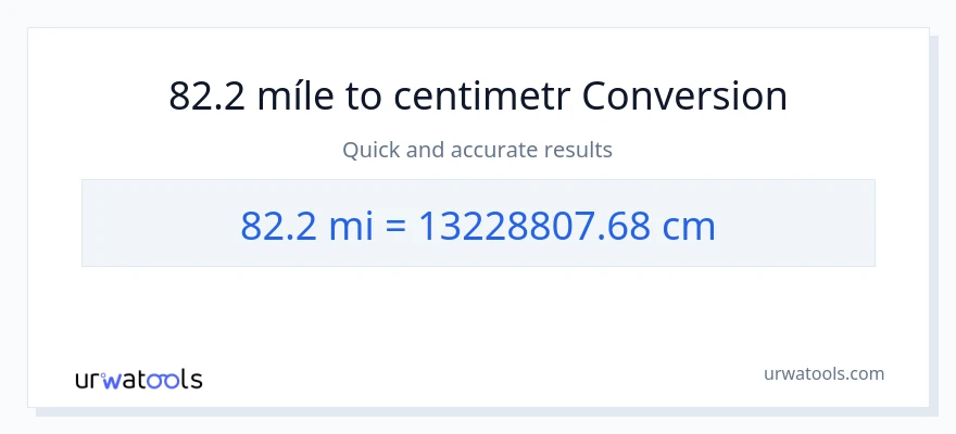Konverze z míle na Centimetry: 82.2