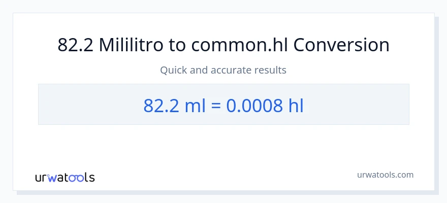 82.2 mga mililitro patungong Hls na conversion