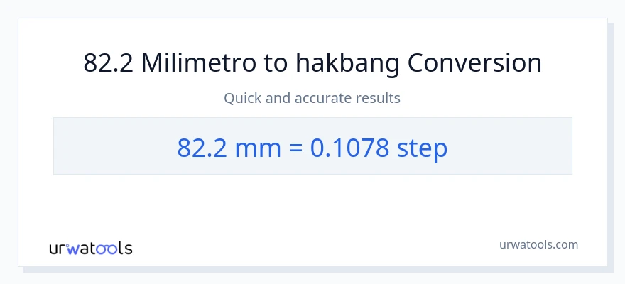 82.2 milimetro patungong mga hakbang na conversion