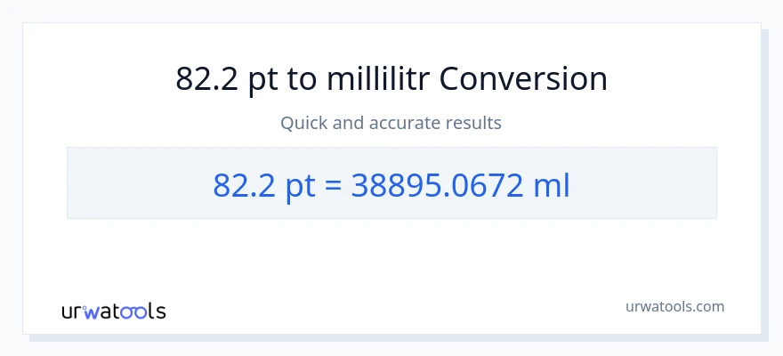 82.2 Pints-dən millilitr-ə çevrilmə