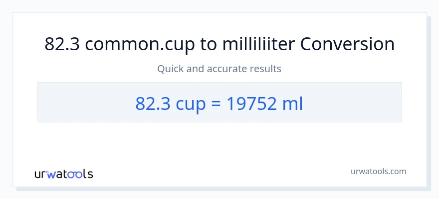 82.3 tassid konversioon milliliitrid-ks