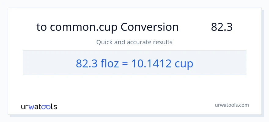 تبدیل 82.3 اونس مایع به فنجان‌ها