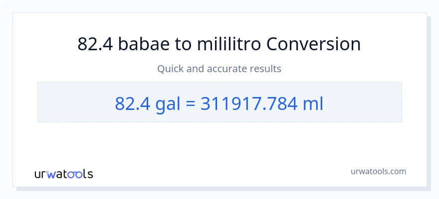82.4 Mga galon patungong mga mililitro na conversion