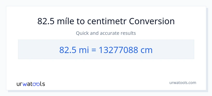 Konverze z míle na Centimetry: 82.5
