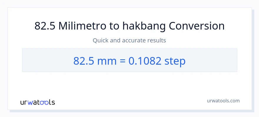 82.5 milimetro patungong mga hakbang na conversion