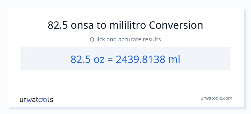 82.5 Mga onsa patungong mga mililitro na conversion