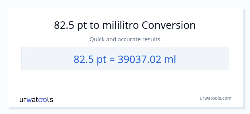82.5 Pints patungong mga mililitro na conversion