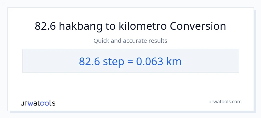 82.6 mga hakbang patungong Kilometro na conversion