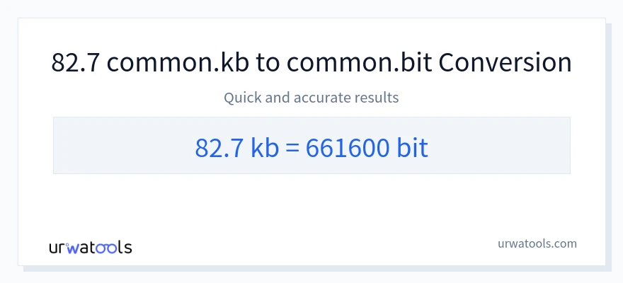 82.7 Kilobytes 到 Bits 轉換