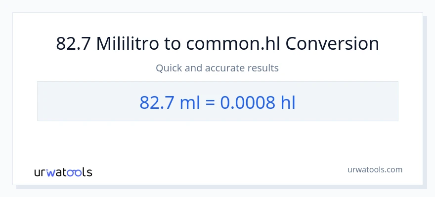 82.7 mga mililitro patungong Hls na conversion
