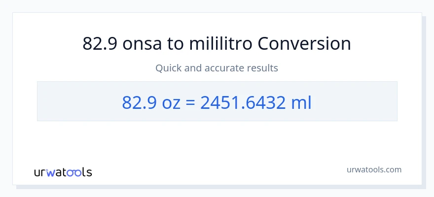82.9 Mga onsa patungong mga mililitro na conversion