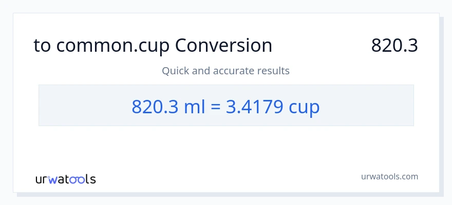 تبدیل 820.3 میلی‌لیتر به فنجان‌ها