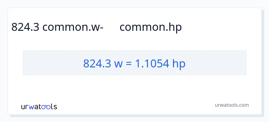 824.3 վատտ-ից ձիաուժ փոխակերպում