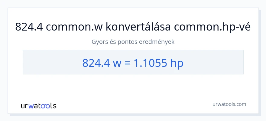 824.4 watt - lóerő konverzió