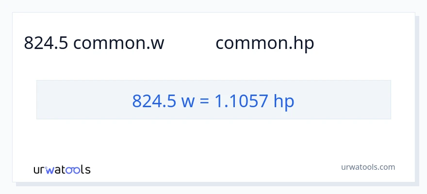 824.5 ওয়াট থেকে অশ্বশক্তি রূপান্তর