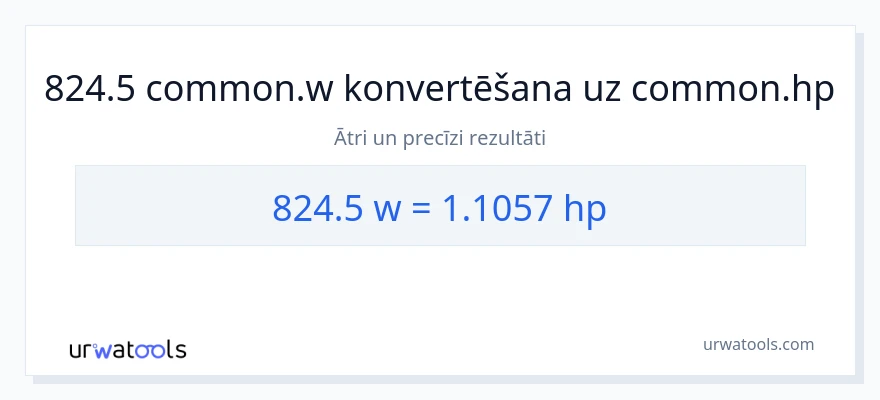 824.5 vati uz zirgspēki konversiju