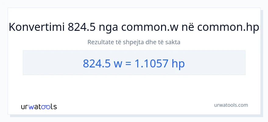 Konvertimi 824.5 vat në kuajfuqi