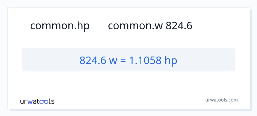 تبدیل 824.6 وات به اسب بخار