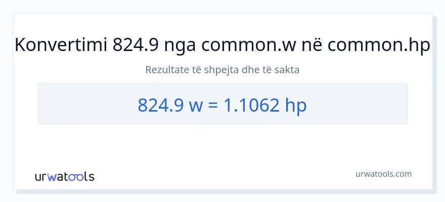 Konvertimi 824.9 vat në kuajfuqi