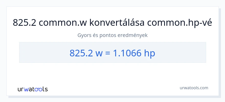825.2 watt - lóerő konverzió