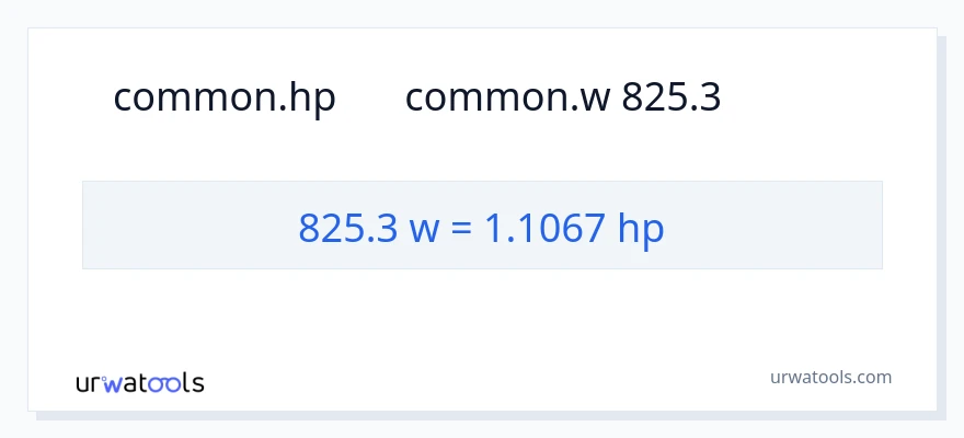 تبدیل 825.3 وات به اسب بخار