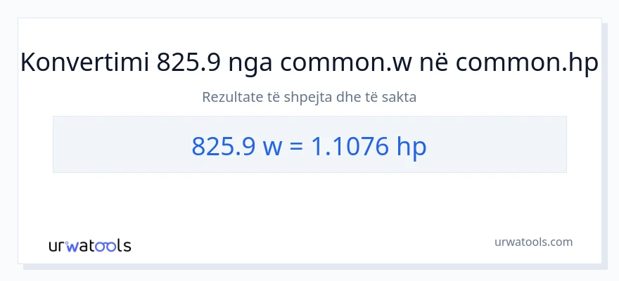 Konvertimi 825.9 vat në kuajfuqi