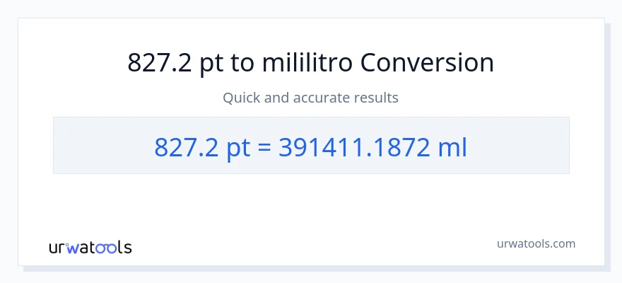 827.2 Pints patungong mga mililitro na conversion