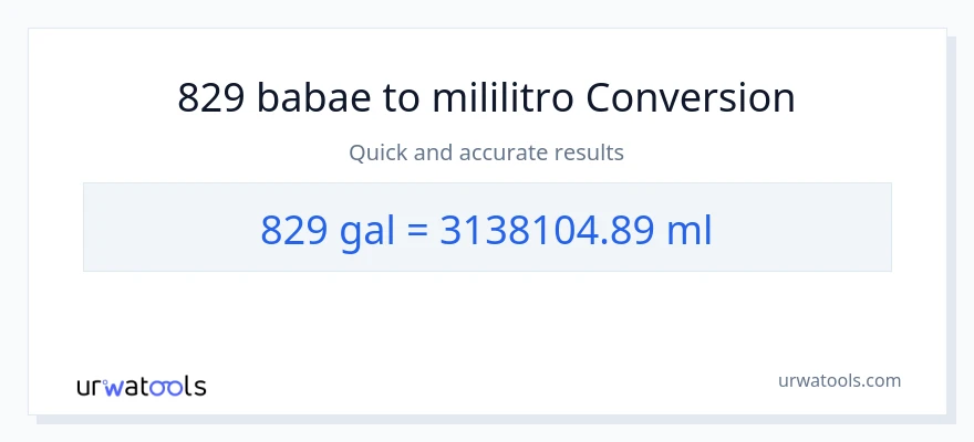 829 Mga galon patungong mga mililitro na conversion