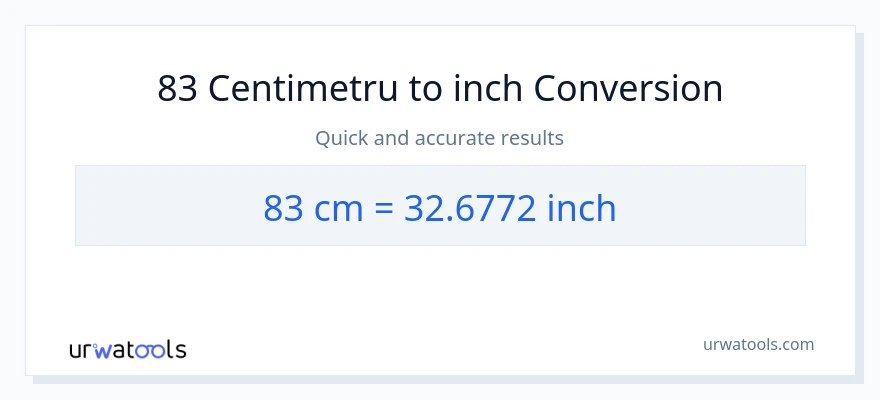 Conversie 83 Centimetri la Inci