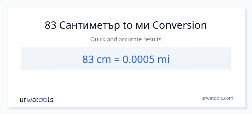83 конверсия от Сантиметри до мили