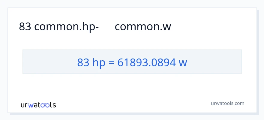 83 ձիաուժ-ից վատտ փոխակերպում