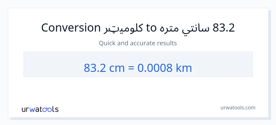 83.2 سانتي متره ته کیلومتره بدلون