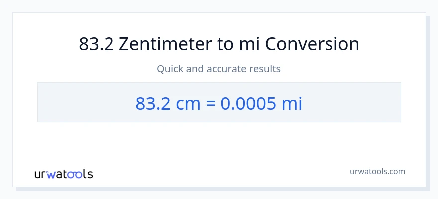 83.2 Zentimeter zu Meilen Umwandlung