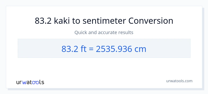 Penukaran 83.2 Kaki kepada Sentimeter
