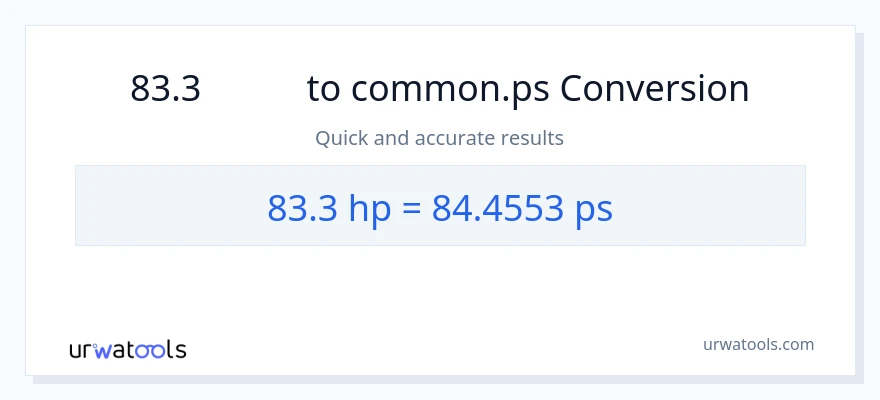 การแปลง 83.3 แรงม้า เป็น Metric Horsepower