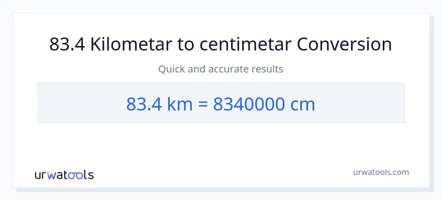 Konverzija od Kilometri do Centimetri: 83.4