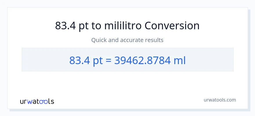 83.4 Pints patungong mga mililitro na conversion