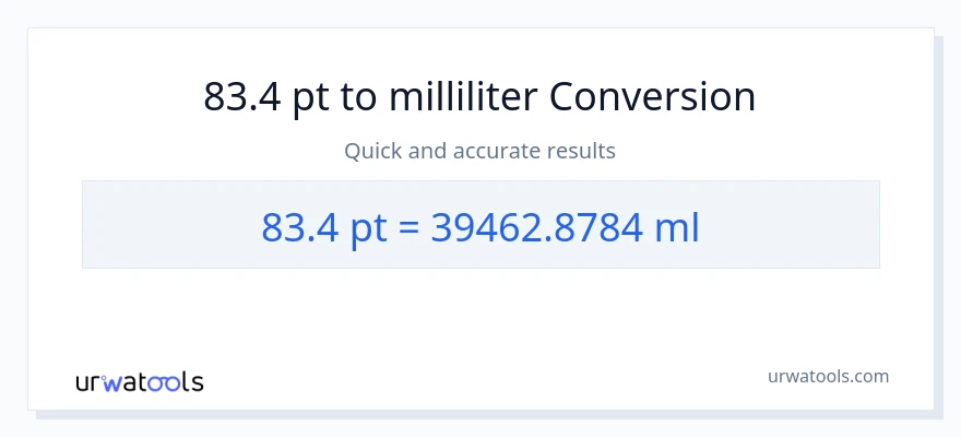 83.4 Pints til milliliter konvertering
