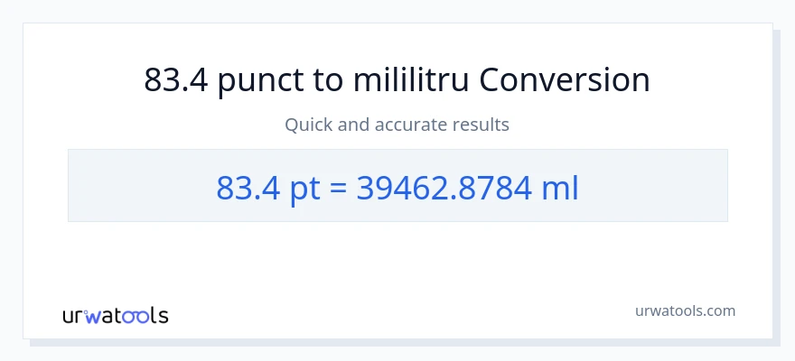 Conversie 83.4 Pints la mililitri